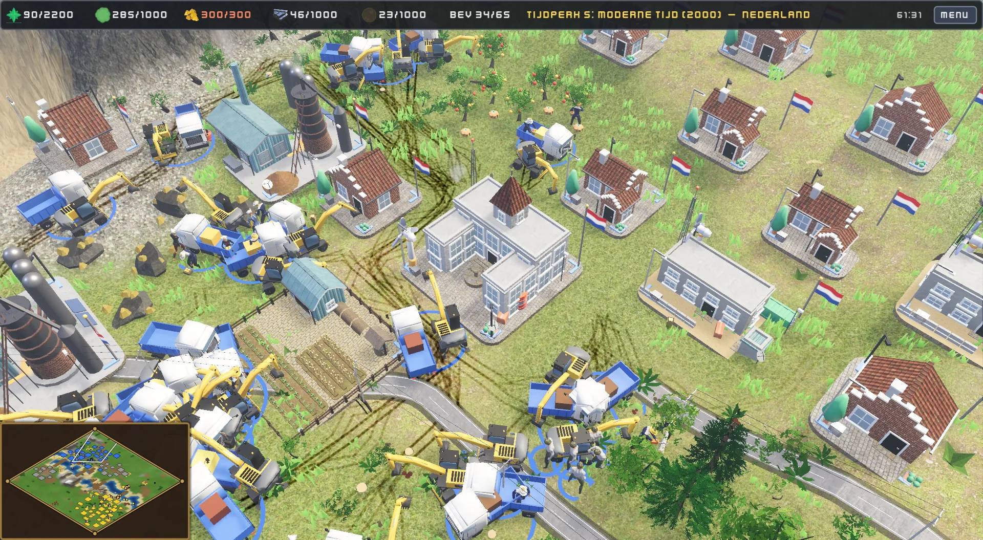 Il gioco con l'interfaccia: barra delle risorse, minimappa e menu di costruzione